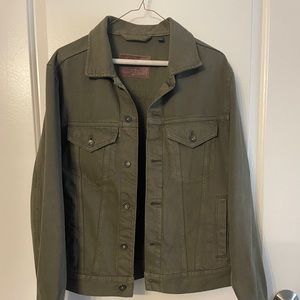 Men’s Small Green Denim Trucker Jacket